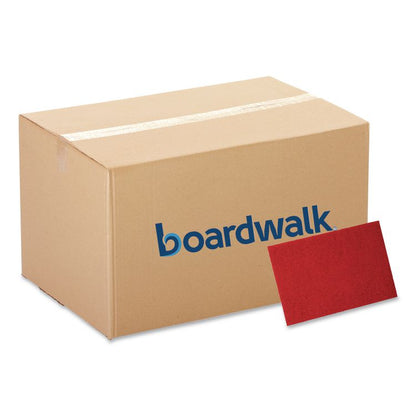 Buffing Floor Pads, 20 x 14, Red, 10/Carton