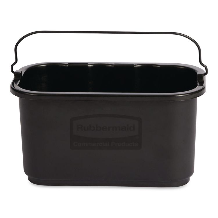 Heavy-Duty Cleaning Cart Caddy, 10 qt, Black, 6/Carton