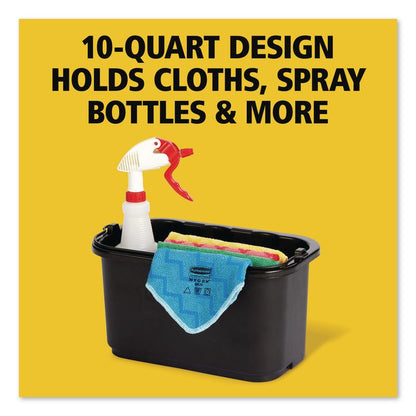 Heavy-Duty Cleaning Cart Caddy, 10 qt, Black, 6/Carton