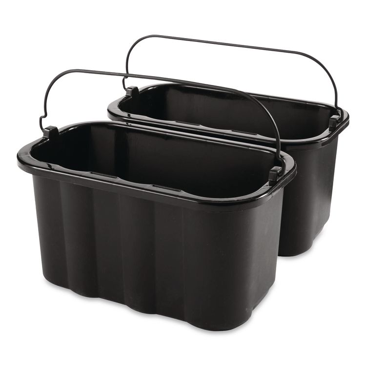 Heavy-Duty Cleaning Cart Caddy, 10 qt, Black, 6/Carton