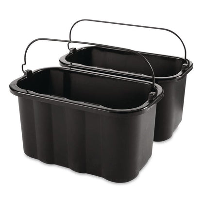 Heavy-Duty Cleaning Cart Caddy, 10 qt, Black, 6/Carton