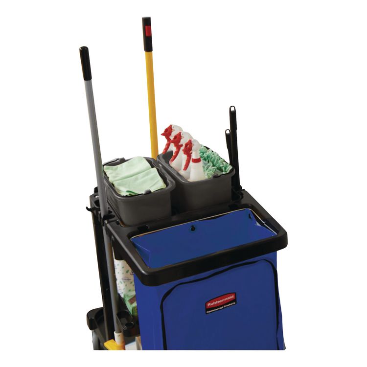 Heavy-Duty Cleaning Cart Caddy, 10 qt, Black, 6/Carton