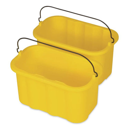 Heavy-Duty Cleaning Cart Caddy, 10-qt, Yellow, 6/Carton