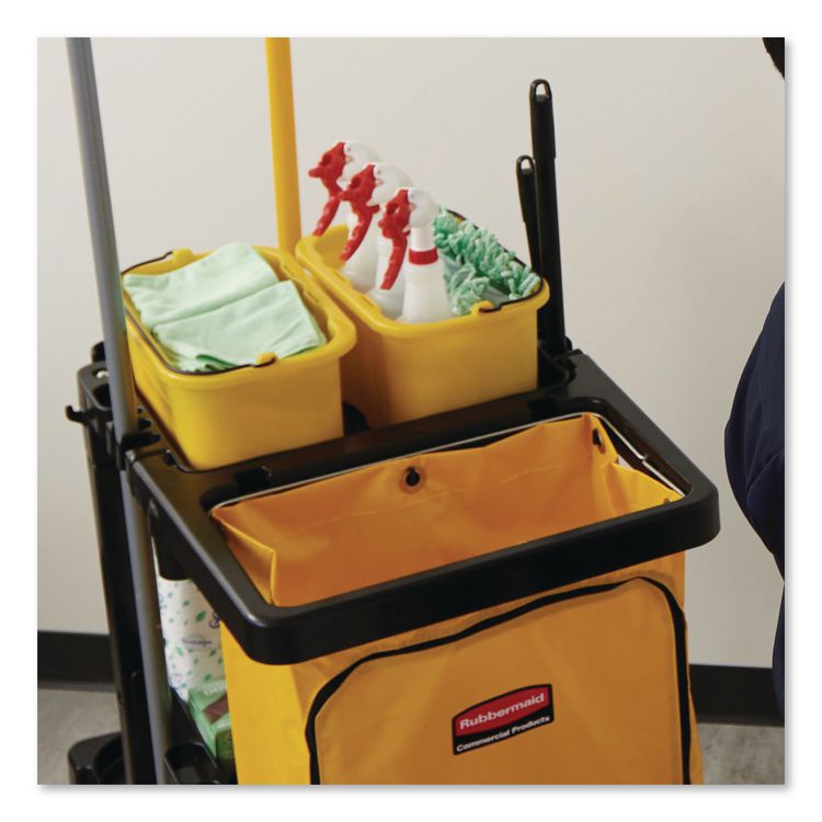 Heavy-Duty Cleaning Cart Caddy, 10-qt, Yellow, 6/Carton