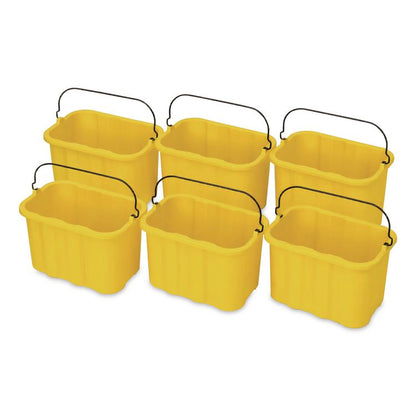 Heavy-Duty Cleaning Cart Caddy, 10-qt, Yellow, 6/Carton
