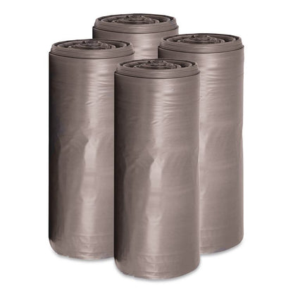 Low-Density Waste Can Liners, 33 gal, 1.1 mil, 33" x 39", Gray, Perforated Roll, 25 Bags/Roll, 4 Rolls/Carton