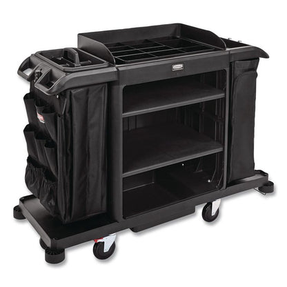 Fabric 9-Pocket Cart Organizer, 19.8 x 1.5 x 27.5, Black, 6/Carton