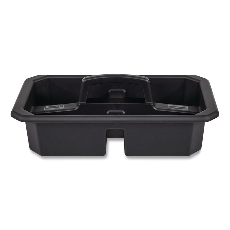 Cleaning Caddy, Compatible with Full Size and Compact Housekeeping Carts, Plastic, Black, 6/Carton