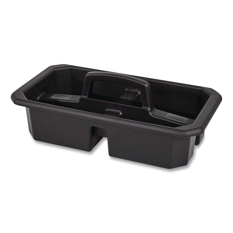 Cleaning Caddy, Compatible with Full Size and Compact Housekeeping Carts, Plastic, Black, 6/Carton