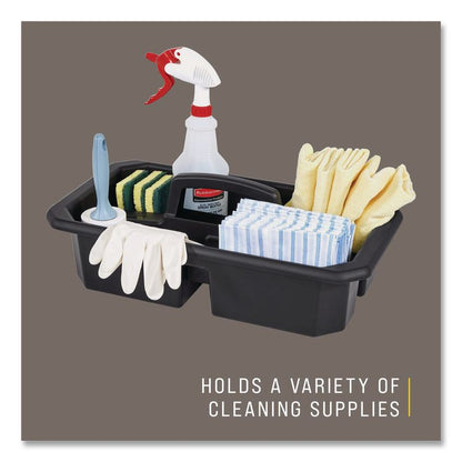 Cleaning Caddy, Compatible with Full Size and Compact Housekeeping Carts, Plastic, Black, 6/Carton