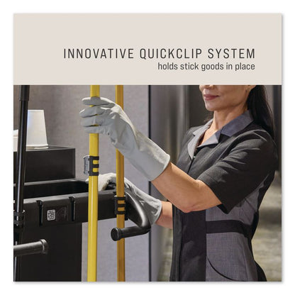 QuickClips, for Rubbermaid Commercial FG618900BLA/2202581, Resin, Black, 6/Carton