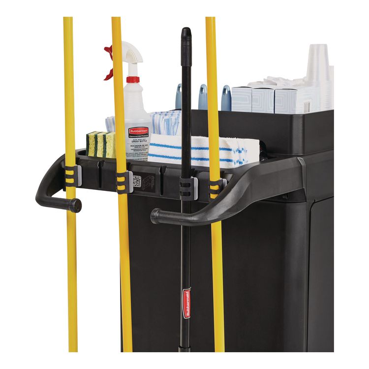 QuickClips, for Rubbermaid Commercial FG618900BLA/2202581, Resin, Black, 6/Carton