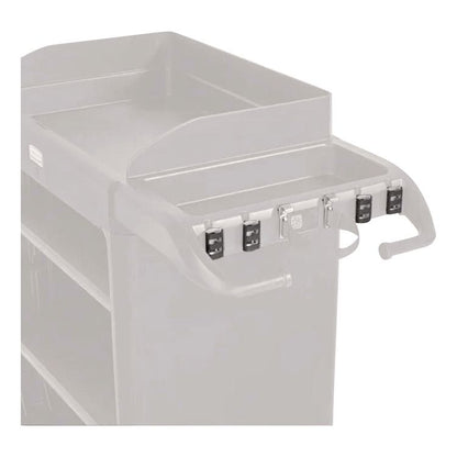QuickClips, for Rubbermaid Commercial FG618900BLA/2202581, Resin, Black, 6/Carton