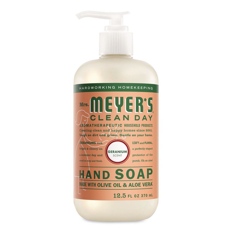 Clean Day Liquid Hand Soap, Geranium Scent, 12.5 oz, 6/Carton