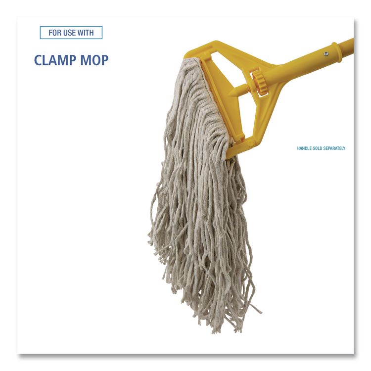 Banded Cotton Mop Heads, Cut-End, 20 oz, White, 12/Carton