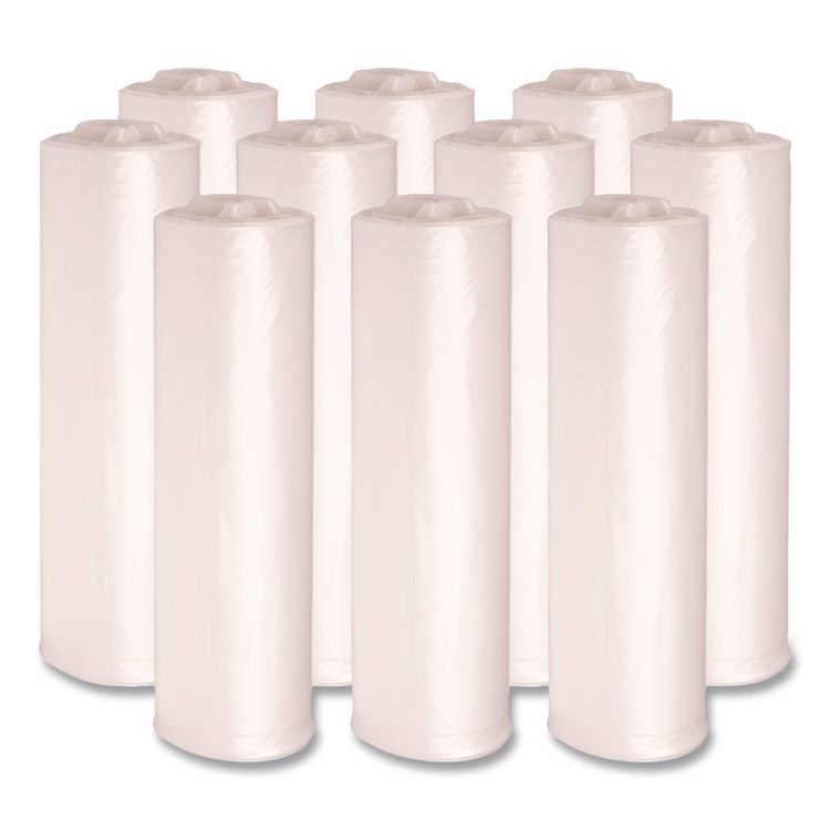 High-Density Can Liners, 45 gal, 10 mic, 40" x 46", Natural, Perforated Roll, 25 Bags/Roll, 10 Rolls/Carton