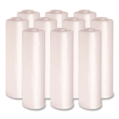 High-Density Can Liners, 45 gal, 10 mic, 40" x 46", Natural, Perforated Roll, 25 Bags/Roll, 10 Rolls/Carton