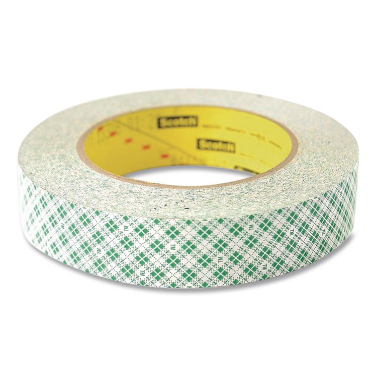 Double-Coated Tissue Tape, 3" Core, 1" x 36 yds, White
