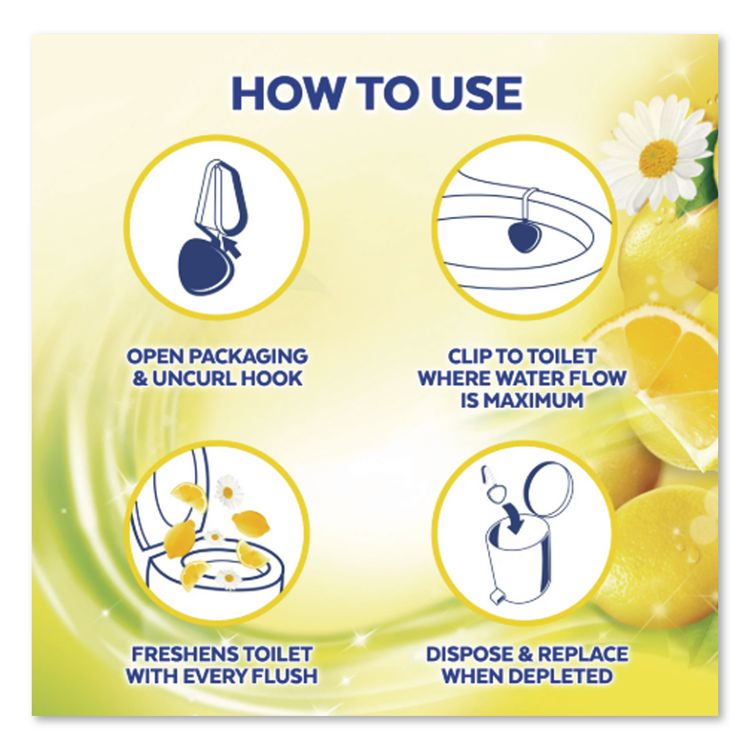 Hygienic Automatic Toilet Bowl Cleaner, Lemon Breeze Scent, 1.41 oz Block, 2/Pack
