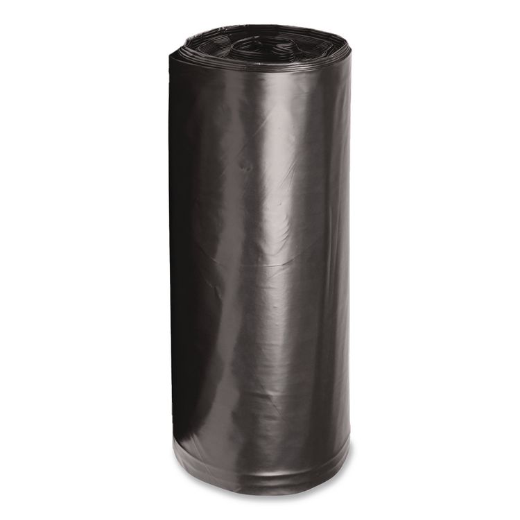 Reprocessed Resin Can Liners, 60 gal, 1.5 mil, 38 x 58, Black, Perforated Roll, 100/Carton
