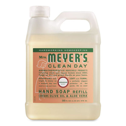 Clean Day Liquid Hand Soap Refill, Geranium Scent, 33 oz, 6/Carton