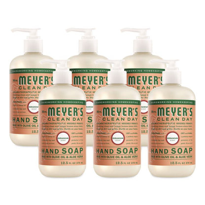 Clean Day Liquid Hand Soap, Geranium Scent, 12.5 oz, 6/Carton