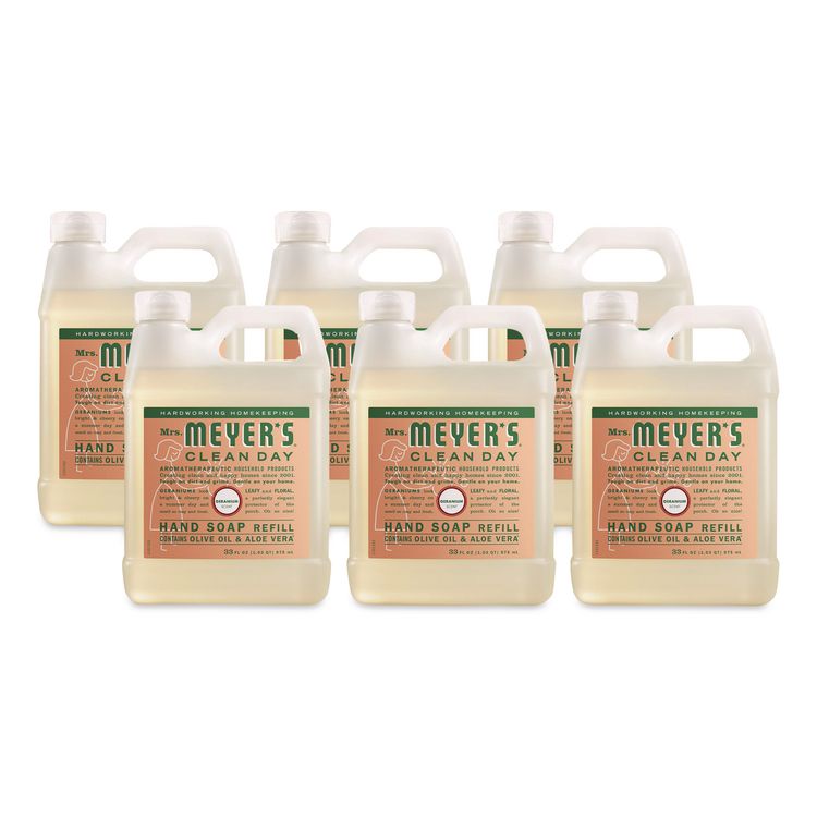 Clean Day Liquid Hand Soap Refill, Geranium Scent, 33 oz, 6/Carton