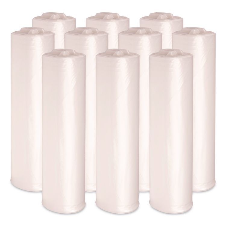 High-Density Can Liners, 45 gal, 13 mic, 40" x 46", Natural, Perforated Roll, 25 Bags/Roll, 10 Rolls/Carton