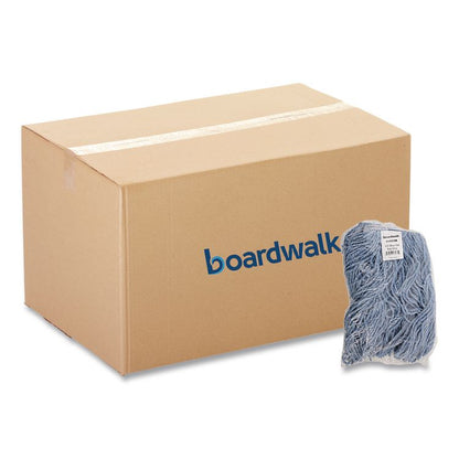 Mop Head, Standard Head, Cotton/Synthetic Fiber, Cut-End, #20, Blue, 12/Carton