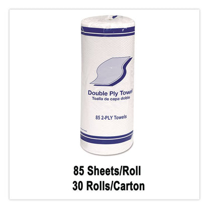 Kitchen Roll Towels, 2-Ply, 11 x 7.8, White, 85/Roll, 30 Rolls/Carton