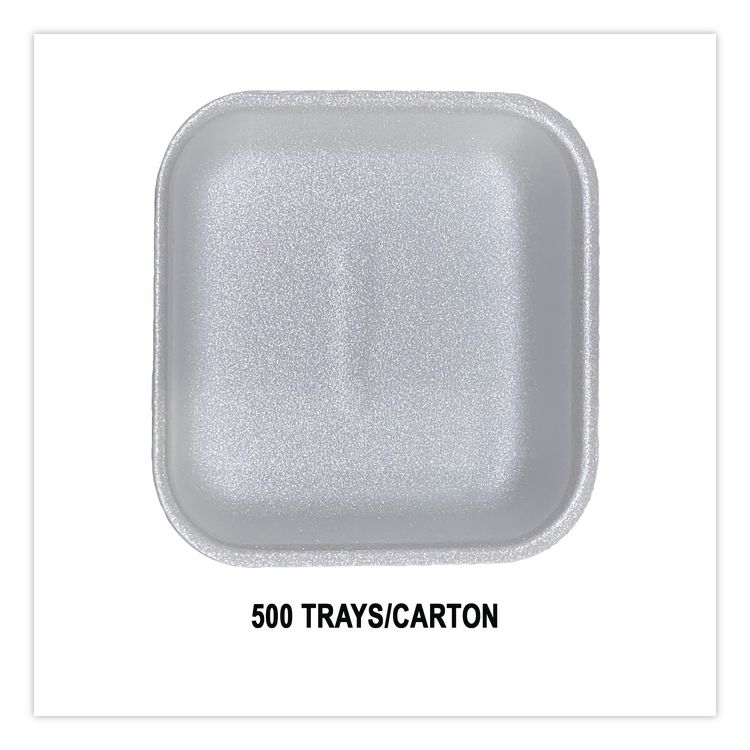 Meat Trays, #1, 5.38 x 5.38 x 1.07, White, Foam, 500/Carton