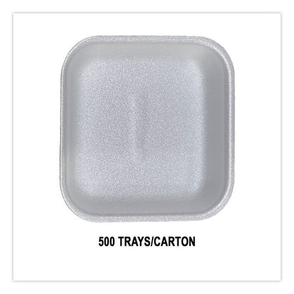 Meat Trays, #1, 5.38 x 5.38 x 1.07, White, Foam, 500/Carton