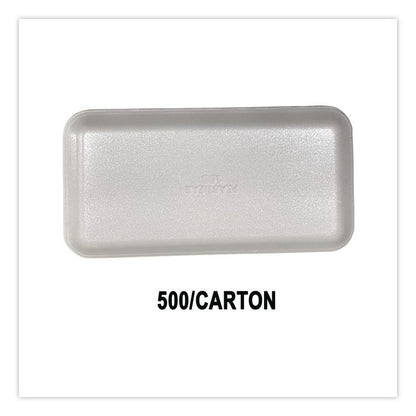 Meat Trays, #10S, 10.93 x 5.75 x 0.63, White, Foam, 500/Carton