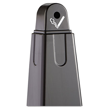GroundsKeeper Cigarette Waste Collector, Pyramid, 1 gal, 12.25 x 39.75,  Black
