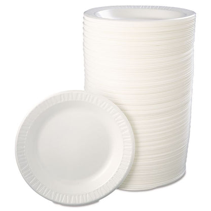 Quiet Classic Laminated Foam Dinnerware, Plate, 10.25" dia, White, 125/Pack, 4 Packs/Carton
