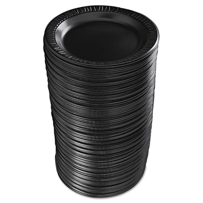 Quiet Classic Laminated Foam Dinnerware, Plate, 9" dia, Black, 125/Pack, 4 Packs/Carton