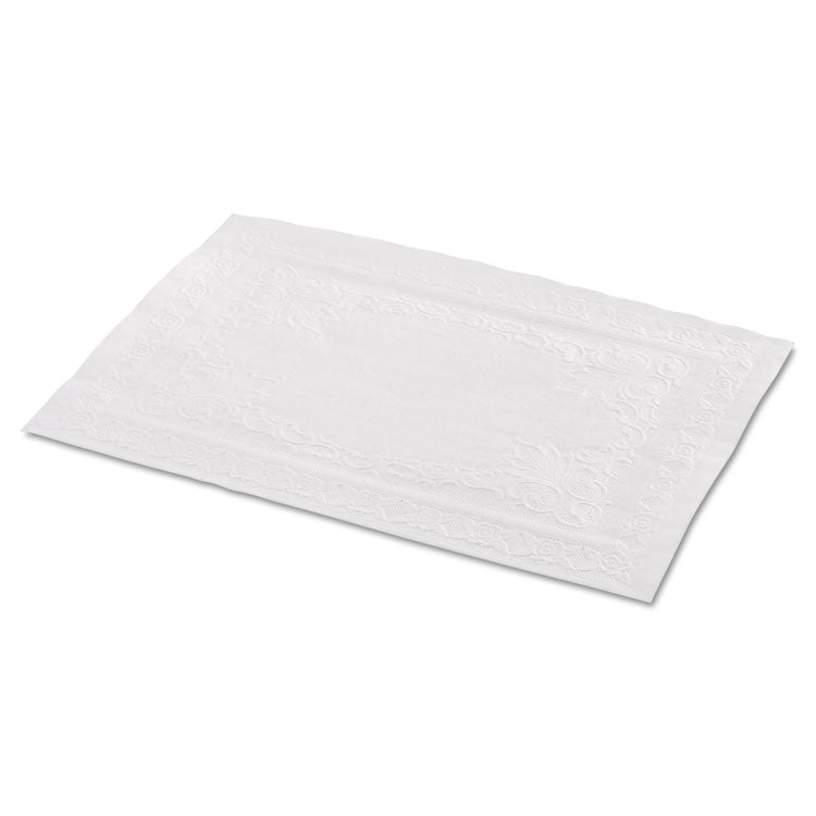 Placemats with Embossed Surface, Straight Edges, 14" x 10", White, 1,000/Carton