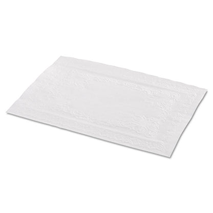 Placemats with Embossed Surface, Straight Edges, 14" x 10", White, 1,000/Carton
