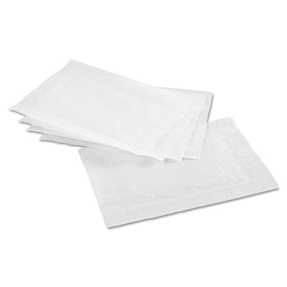 Placemats with Embossed Surface, Straight Edges, 14" x 10", White, 1,000/Carton
