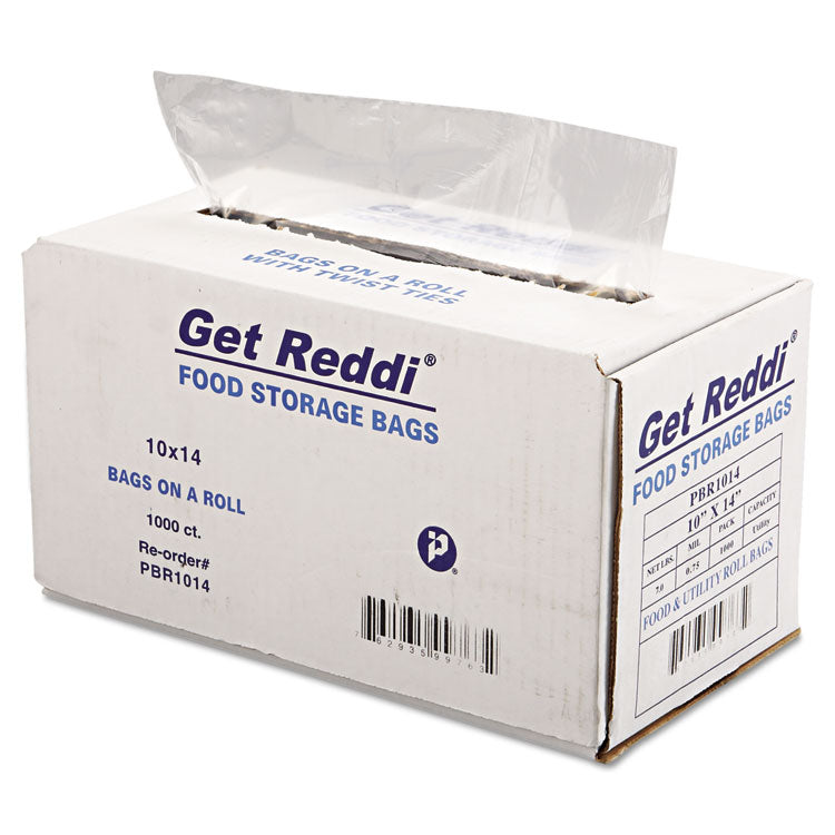 Food Bags, 0.75 mil, 10" x 14", Clear, 1,000/Carton