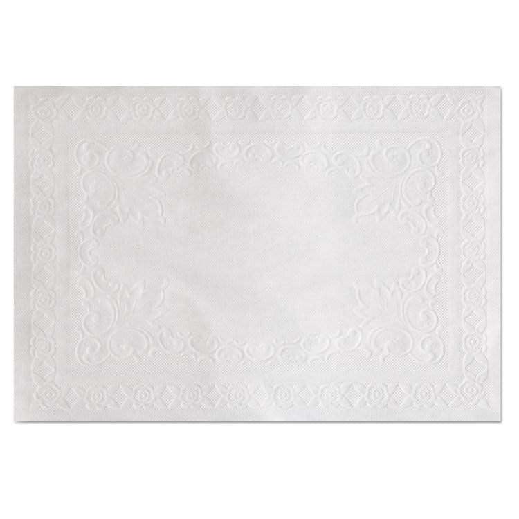 Placemats with Embossed Surface, Straight Edges, 14" x 10", White, 1,000/Carton