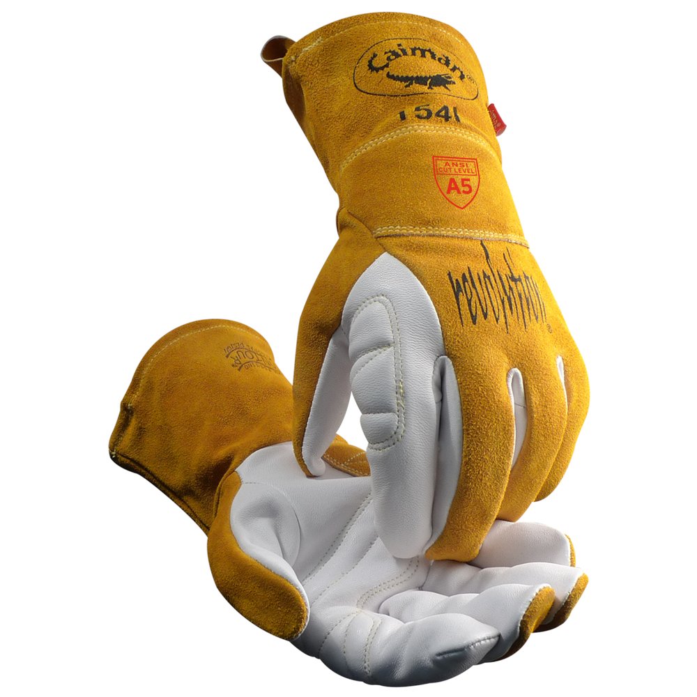 Caiman by PIP Prem Goat TIG Glove Cowhide Back Para-aramid L, 12 Pairs/Dozen
