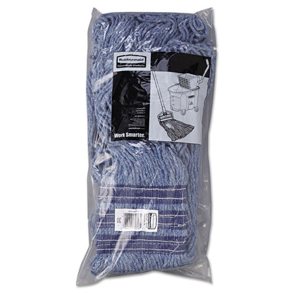 Universal Headband Mop Head, Cotton/Synthetic, 24 oz, Blue, 12/Carton