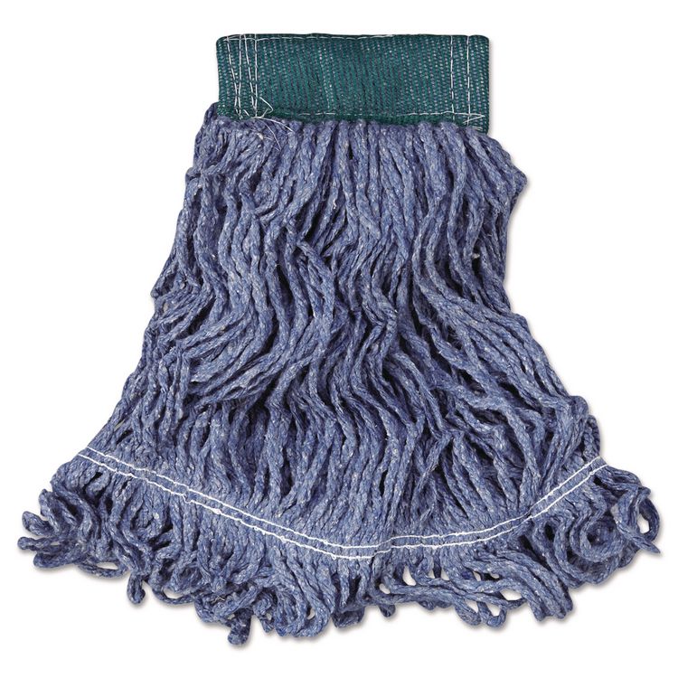 Super Stitch Blend Mop Head, Cotton/Synthetic, Medium, Blue, 6/Carton