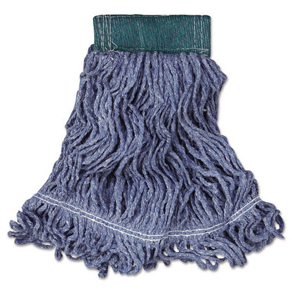 Super Stitch Blend Mop Head, Cotton/Synthetic, Medium, Blue, 6/Carton
