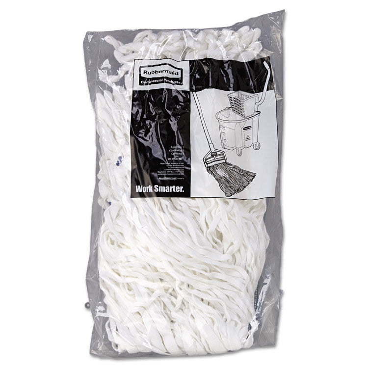 Clean Room Maintenance Mop Head, Rayon, Loop-End, Medium, White, 12/Carton