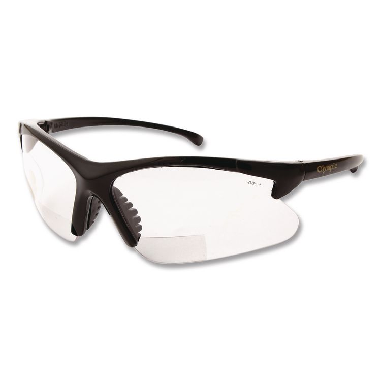 V60 30-06* Safety Reader Eyewear, 1.5+ Diopter, Black Half Frame, Clear Dual Lens