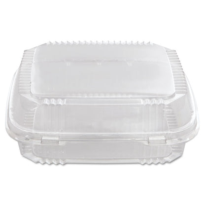 ClearView SmartLock Hinged Lid Container, 49 oz, 8.2 x 8.3 x 2.9, Clear, Plastic, 200/Carton