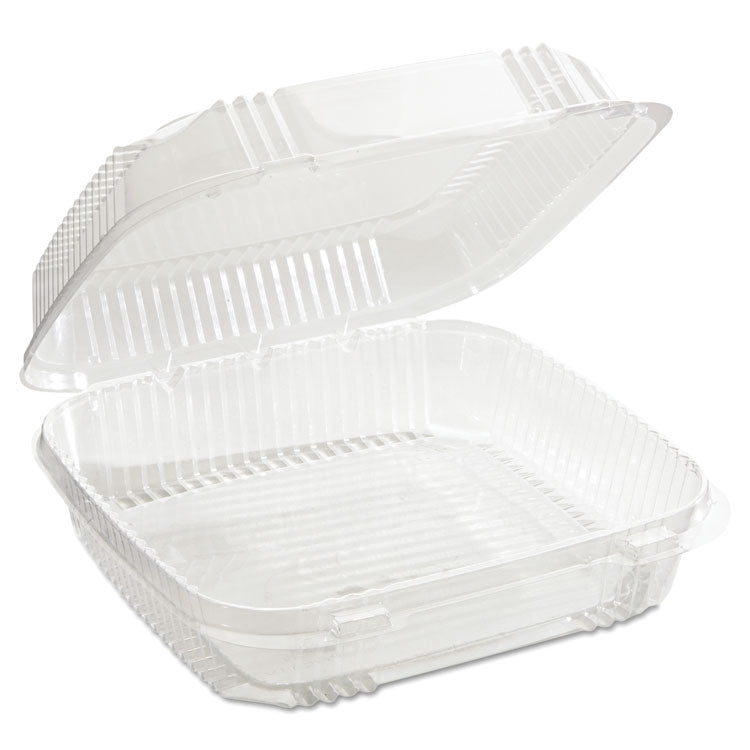 ClearView SmartLock Hinged Lid Container, 49 oz, 8.2 x 8.3 x 2.9, Clear, Plastic, 200/Carton