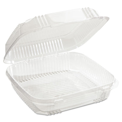ClearView SmartLock Hinged Lid Container, 49 oz, 8.2 x 8.3 x 2.9, Clear, Plastic, 200/Carton